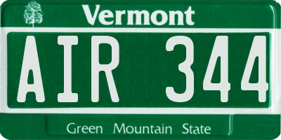 VT license plate AIR344