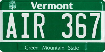 VT license plate AIR367