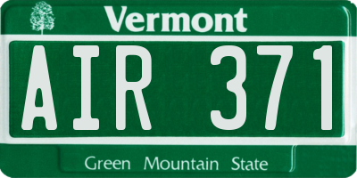 VT license plate AIR371
