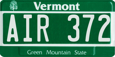 VT license plate AIR372