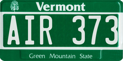 VT license plate AIR373
