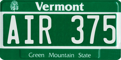 VT license plate AIR375
