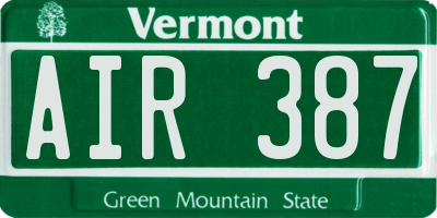 VT license plate AIR387