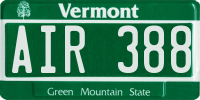 VT license plate AIR388