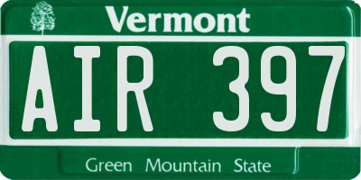 VT license plate AIR397