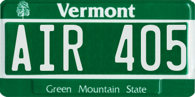 VT license plate AIR405