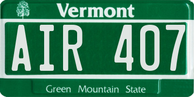 VT license plate AIR407