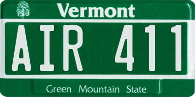 VT license plate AIR411