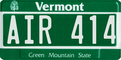 VT license plate AIR414
