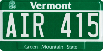 VT license plate AIR415