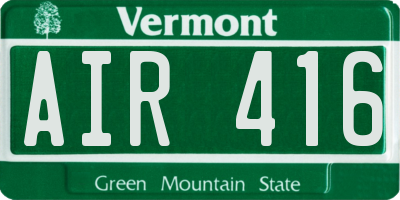 VT license plate AIR416