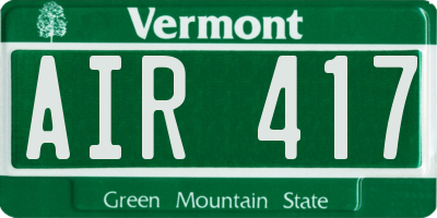 VT license plate AIR417
