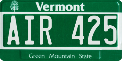 VT license plate AIR425