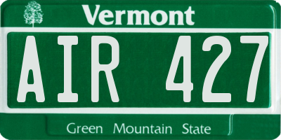 VT license plate AIR427