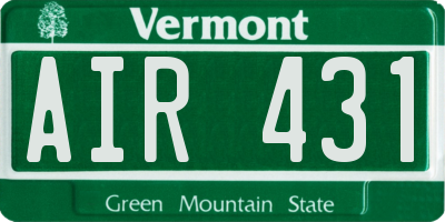 VT license plate AIR431