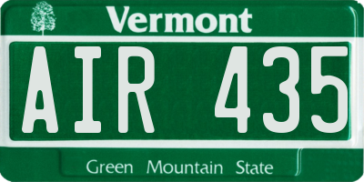 VT license plate AIR435