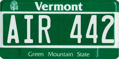 VT license plate AIR442