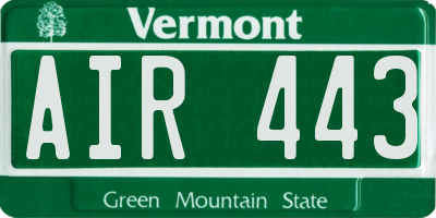 VT license plate AIR443