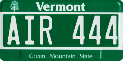 VT license plate AIR444