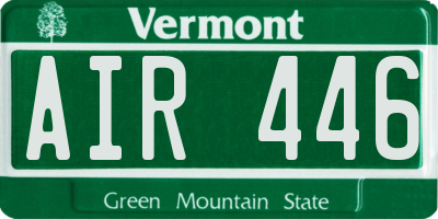VT license plate AIR446