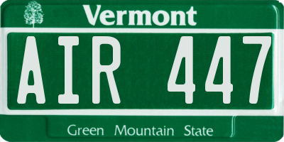 VT license plate AIR447