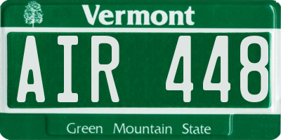 VT license plate AIR448