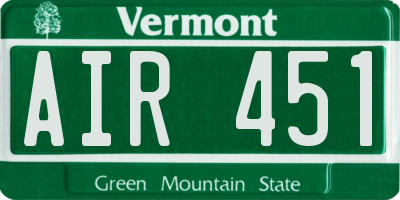 VT license plate AIR451