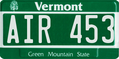 VT license plate AIR453