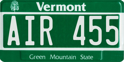 VT license plate AIR455