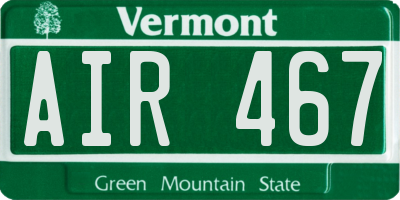 VT license plate AIR467