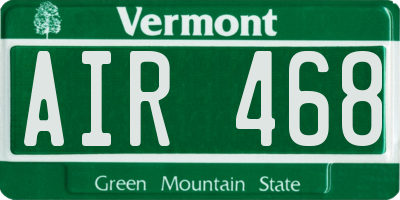 VT license plate AIR468