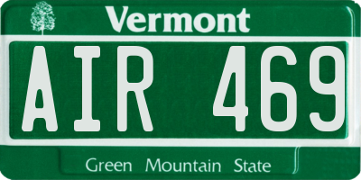 VT license plate AIR469