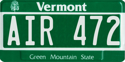 VT license plate AIR472