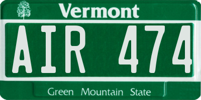 VT license plate AIR474