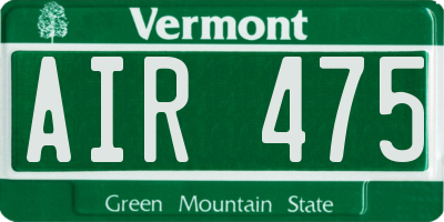 VT license plate AIR475