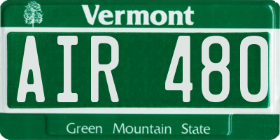 VT license plate AIR480