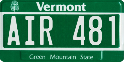 VT license plate AIR481