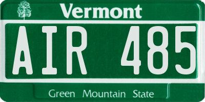 VT license plate AIR485