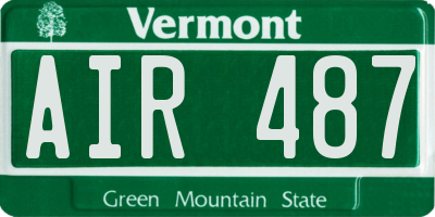 VT license plate AIR487