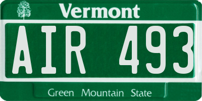 VT license plate AIR493
