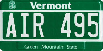 VT license plate AIR495