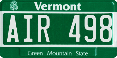 VT license plate AIR498