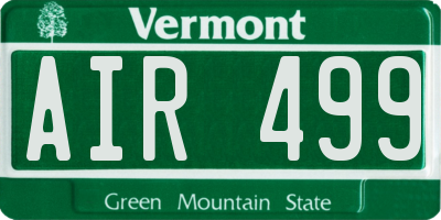 VT license plate AIR499