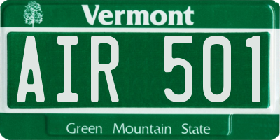 VT license plate AIR501