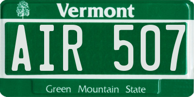 VT license plate AIR507