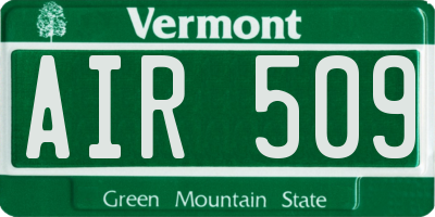 VT license plate AIR509