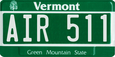 VT license plate AIR511