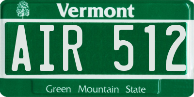 VT license plate AIR512