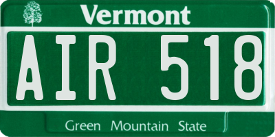 VT license plate AIR518