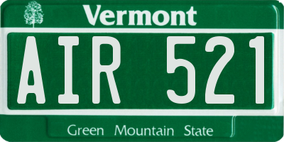 VT license plate AIR521